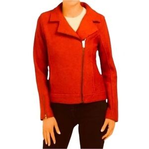 Tahari Orange Blazer Boiled Wool Texture